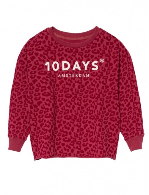 Sudadera 10Days Sweater Leopard Maroon Moda Infantil Urbana Casual Zaragoza Tienda Online Niños