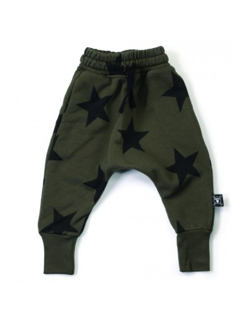 Pantalon Nununu Star Baggy Olive moda-infantil-diferente-alternativa-divertida-comoda-original